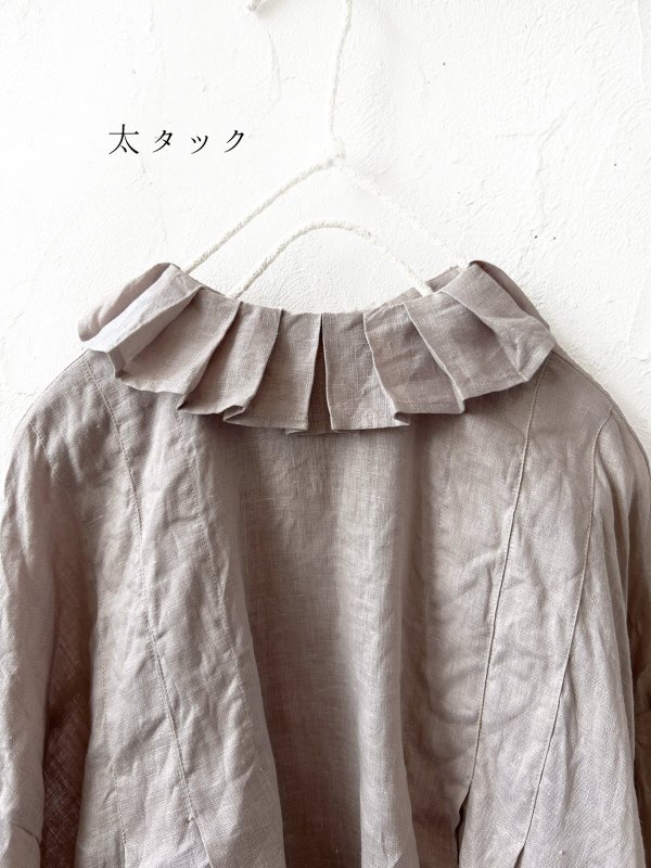 画像4: Reliure／Tucked ruffle collar blouse・ash pink (4)