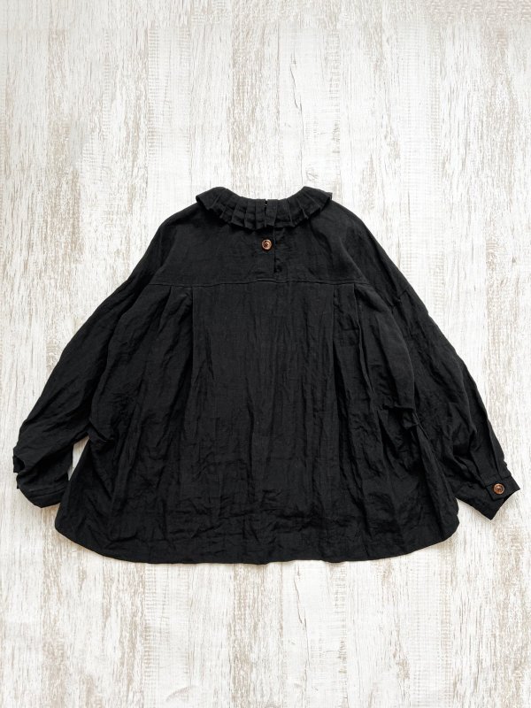 画像9: Reliure／Tucked ruffle collar blouse・black (9)
