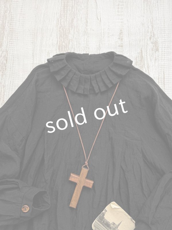 画像6: Reliure／Tucked ruffle collar blouse・black (6)