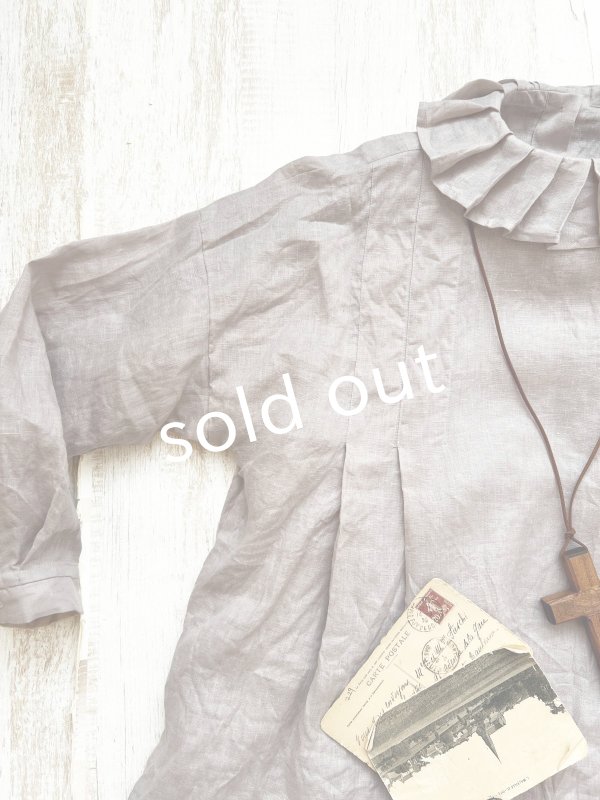 画像8: Reliure／Tucked ruffle collar blouse・ash pink (8)