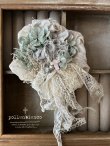 画像1: pollenbienco／アンティークレースとプリザーブドフラワーのコサージュ・A (1)