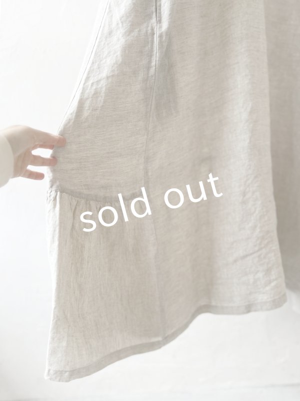 画像5: 08mab/裾ギャザー切り替えワンピース・生成り (5)