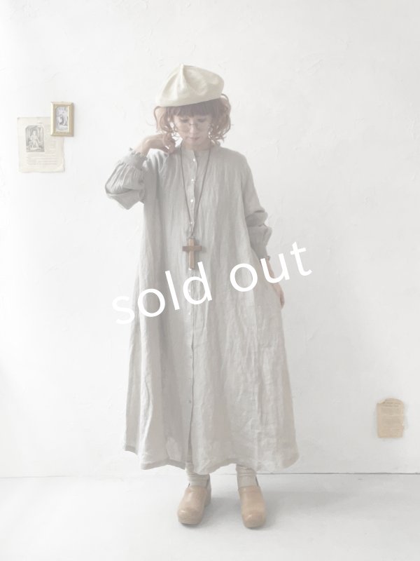 画像13: 08mab/シャーリング袖ワンピース・ベージュ (13)