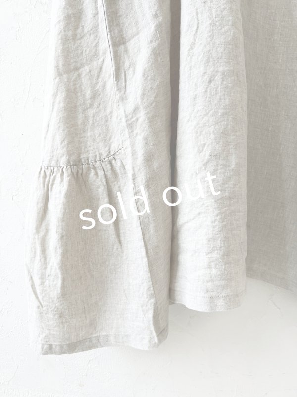 画像3: 08mab/裾ギャザー切り替えワンピース・生成り (3)