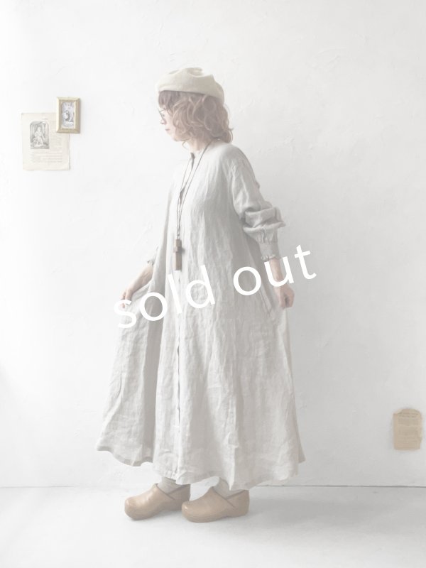 画像14: 08mab/シャーリング袖ワンピース・ベージュ (14)