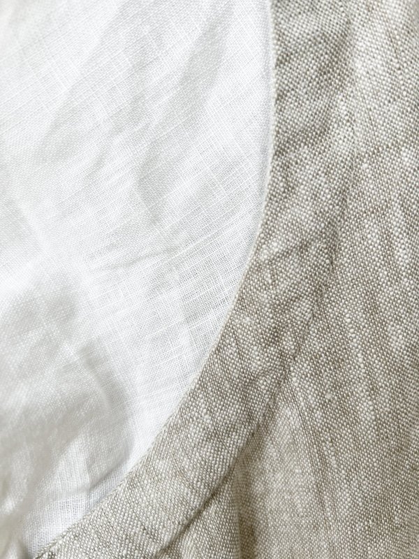 画像5: 08mab/重ね着風ワンピース・グレージュ×オフ (5)