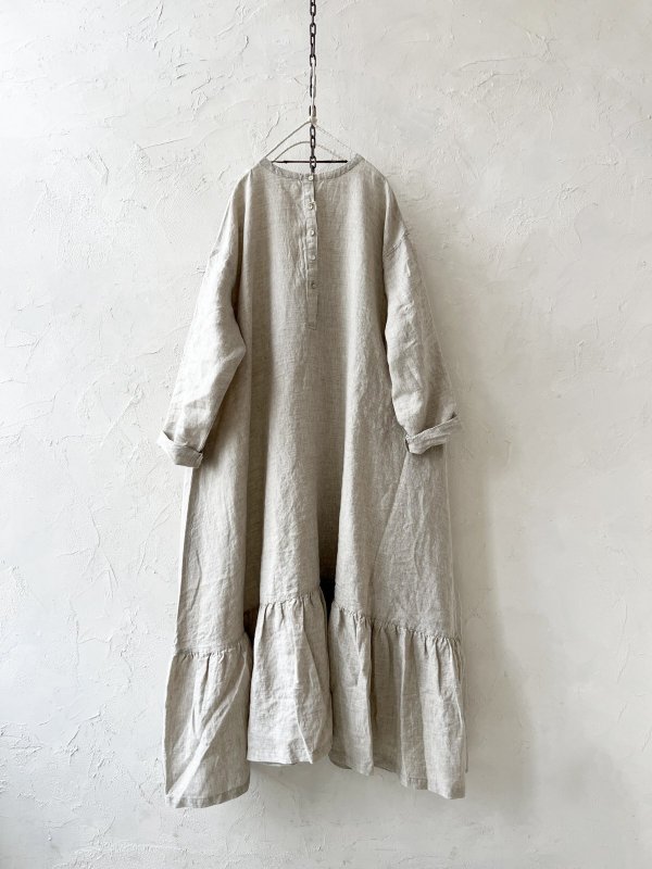 画像8: 08mab/裾ギャザー切り替えワンピース・生成り (8)