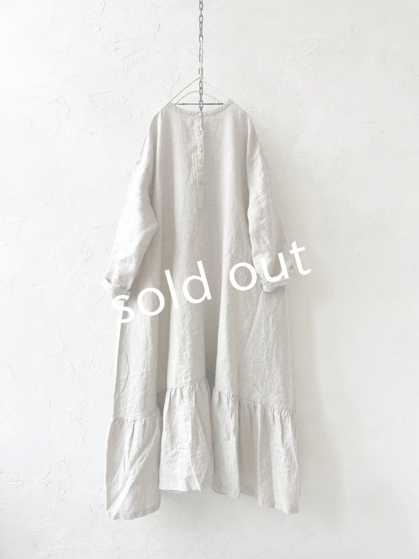 画像8: 08mab/裾ギャザー切り替えワンピース・生成り (8)