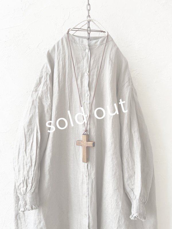 画像3: 08mab/シャーリング袖ワンピース・ベージュ (3)