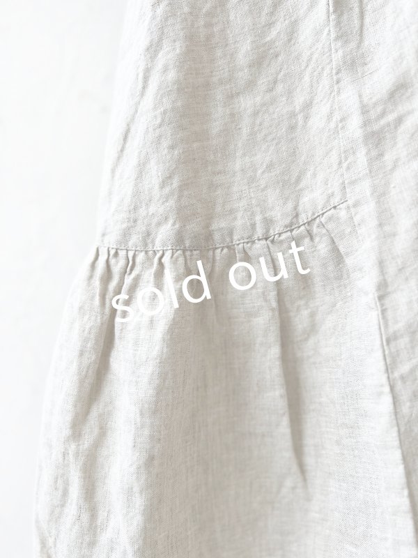 画像4: 08mab/裾ギャザー切り替えワンピース・生成り (4)