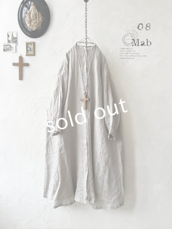 画像2: 08mab/シャーリング袖ワンピース・ベージュ (2)