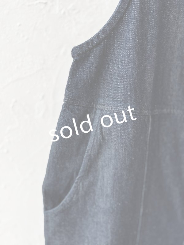 画像4: 08mab/デニムサロペットバレルパンツ・インディゴ (4)