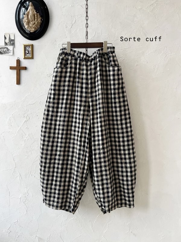 画像2: sorte cuff/バルーンパンツ・ブロックチェック (2)