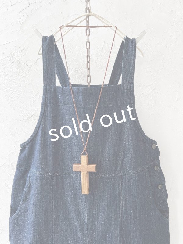 画像2: 08mab/デニムサロペットバレルパンツ・インディゴ (2)