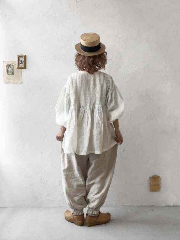 画像12: 08mab/裾ゴムパンツ・生成り (12)