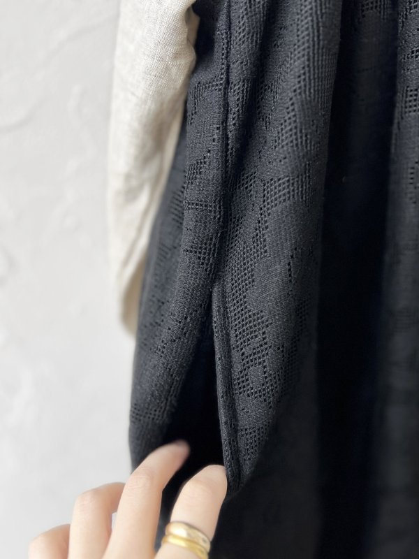 画像6: sorte cuff/レースギャザージャンパースカート・黒 (6)