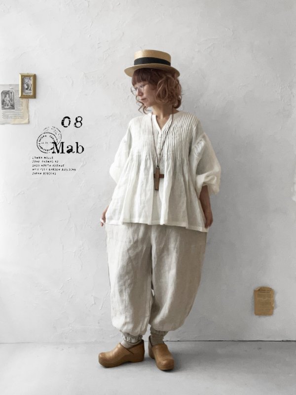 画像9: 08mab/裾ゴムパンツ・生成り (9)