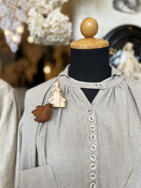 画像5: ecru-ke／木彫りのブローチ (5)