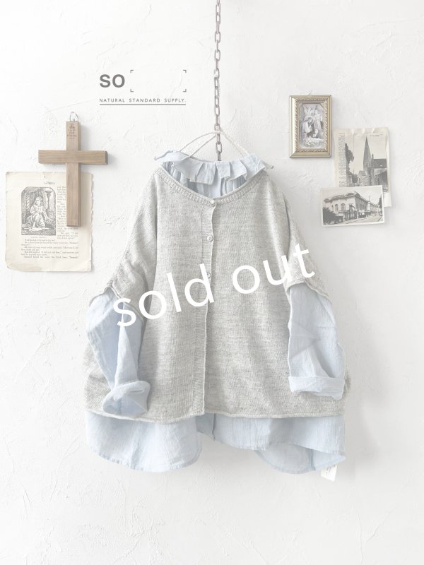 画像8: SO／タックフリル襟2wayブラウス・サックスギンガム (8)