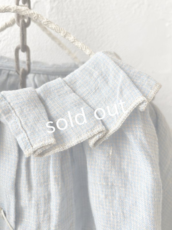 画像3: SO／タックフリル襟2wayブラウス・サックスギンガム (3)