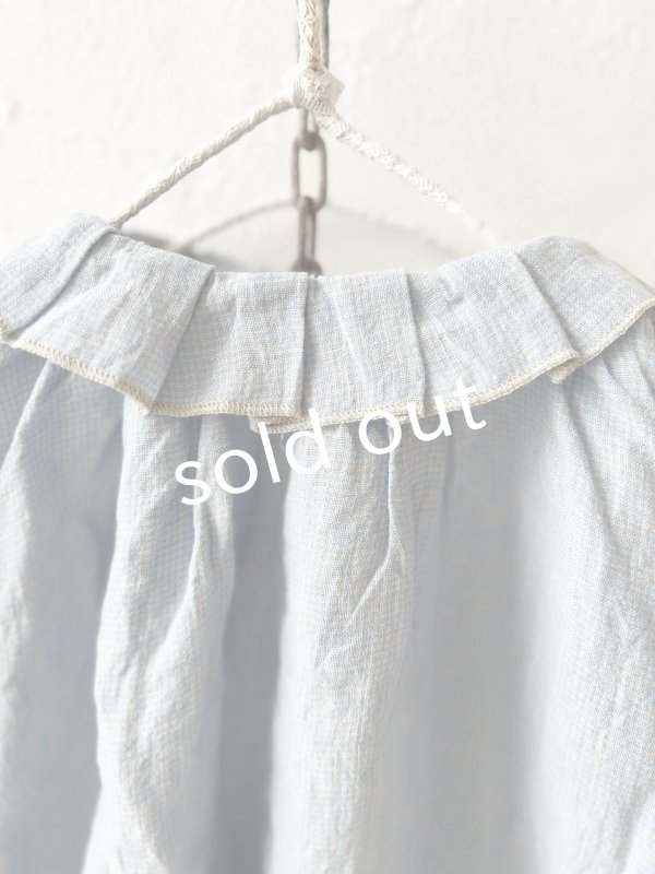 画像6: SO／タックフリル襟2wayブラウス・サックスギンガム (6)