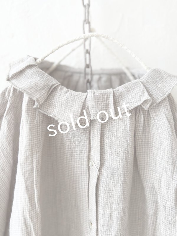 画像3: SO／タックフリル襟2wayブラウス・グレーギンガム (3)