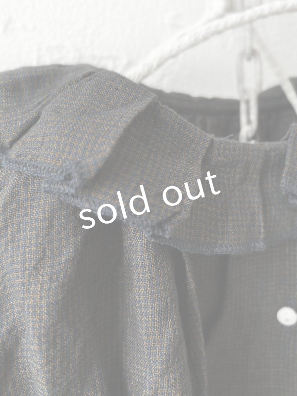 画像3: SO／タックフリル襟2wayブラウス・スミギンガム (3)