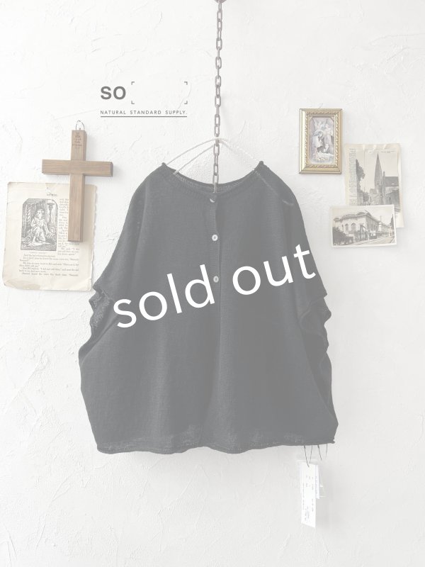 画像2: SO／フレンチリネン2wayドロップベスト・ブラック (2)