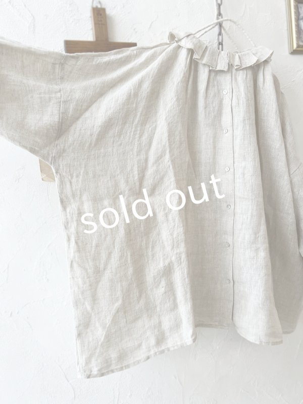 画像11: SO／タックフリル襟2wayブラウス・グレーギンガム (11)