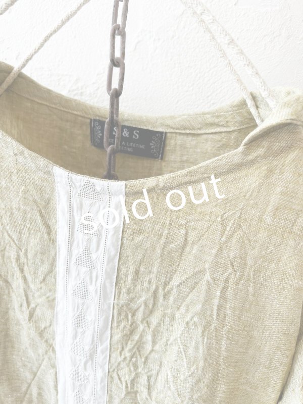 画像5: shizuka's／セーラー襟の刺繍レースワンピース・ペールリーフ (5)