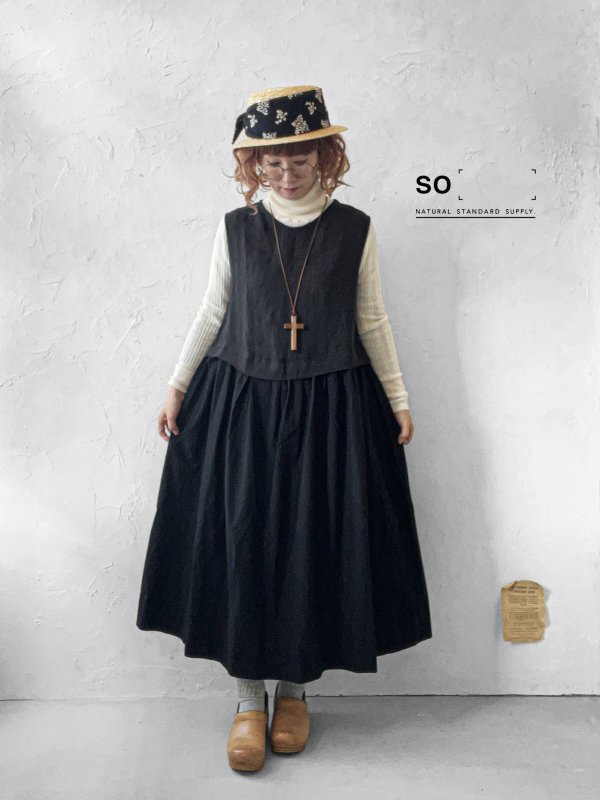 画像10: SO／ドッキングノースリーブワンピース・ナチュラル (10)