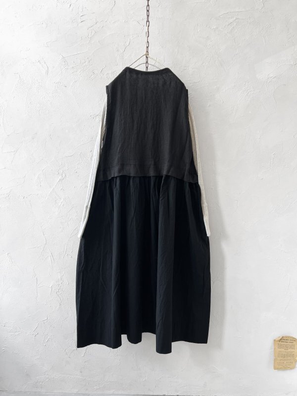 画像4: SO／ドッキングノースリーブワンピース・ブラック (4)