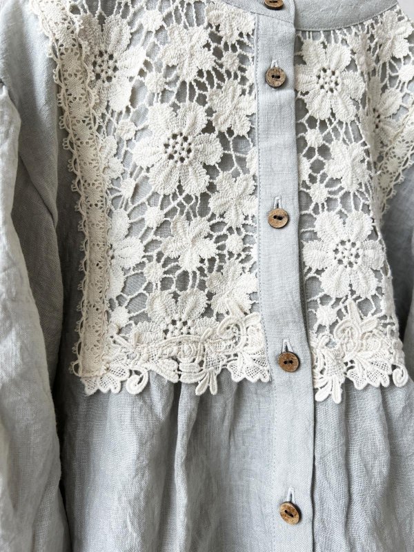 画像8: MARCHE' DE SOEUR／大きなバルーン袖のブラウス・うすグレーB (8)