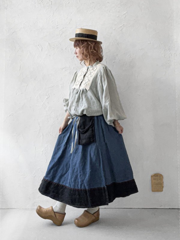 画像17: MARCHE' DE SOEUR／大きなバルーン袖のブラウス・うすグレーB (17)