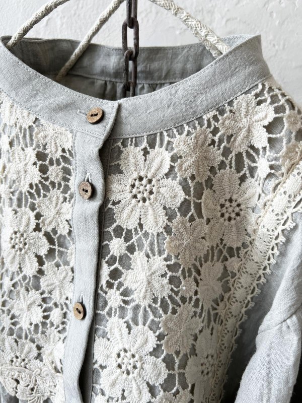 画像7: MARCHE' DE SOEUR／大きなバルーン袖のブラウス・うすグレーB (7)