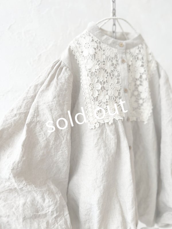 画像9: MARCHE' DE SOEUR／大きなバルーン袖のブラウス・生成り (9)