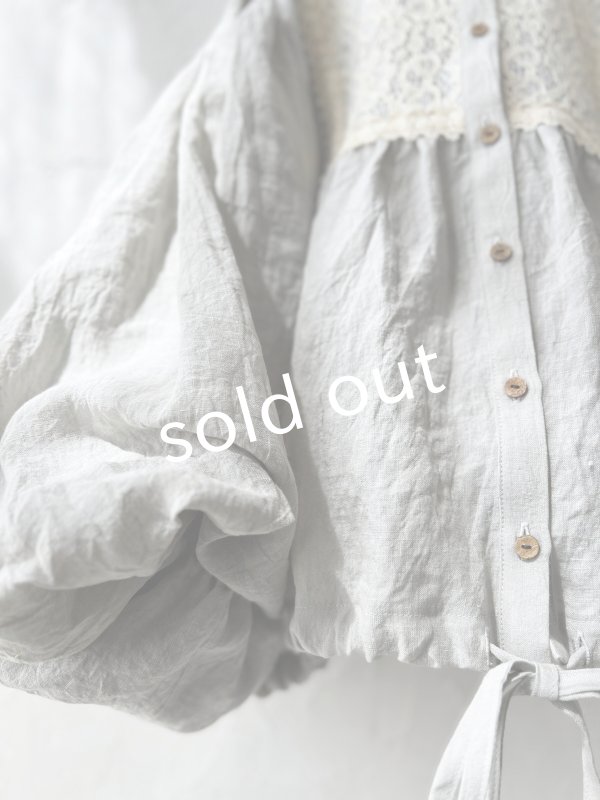 画像7: MARCHE' DE SOEUR／大きなバルーン袖のブラウス・うすグレーA (7)