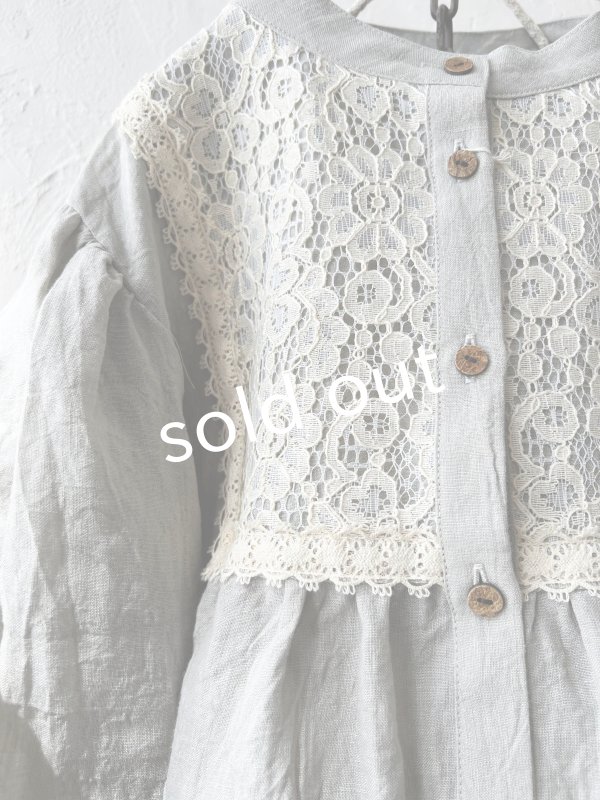 画像6: MARCHE' DE SOEUR／大きなバルーン袖のブラウス・うすグレーA (6)