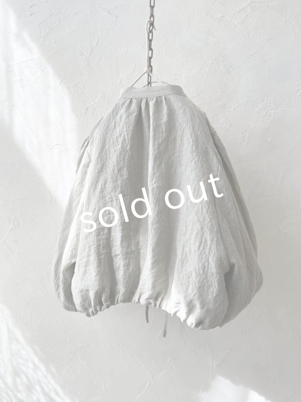 画像8: MARCHE' DE SOEUR／大きなバルーン袖のブラウス・うすグレーA (8)