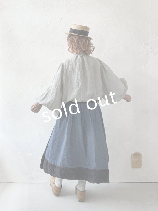 画像16: MARCHE' DE SOEUR／大きなバルーン袖のブラウス・うすグレーA (16)