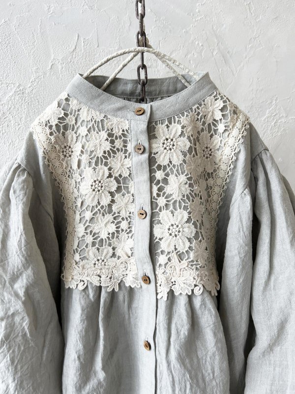 画像6: MARCHE' DE SOEUR／大きなバルーン袖のブラウス・うすグレーB (6)