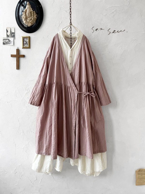 画像1: seasew.／106 カシュクールワンピース・ピンク (1)