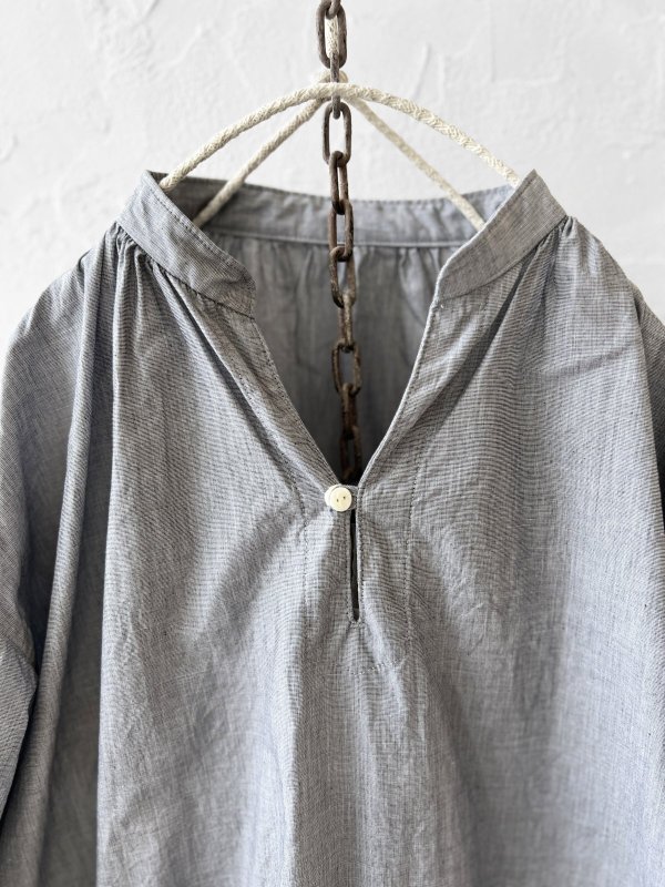 画像3: seasew.／202 スキッパーブラウス・杢ブラック (3)