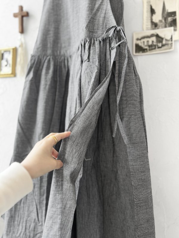 画像6: nous rendent heureux／エプロンワンピース・シャンブレー (6)