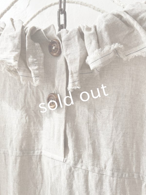 画像10: MARCHE' DE SOEUR／オランダリネン ラッフルギャザーワンピース・生成り (10)