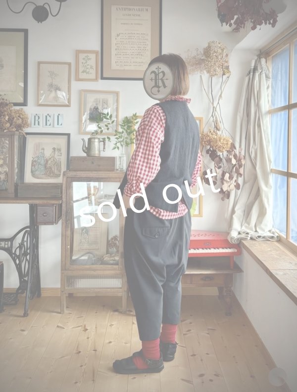 画像12: MARCHE' DE SOEUR／タックフリルカラーブラウス・赤ギンガム (12)