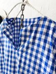 画像4: MARCHE' DE SOEUR／スキッパーギャザーワンピース・青ギンガム (4)