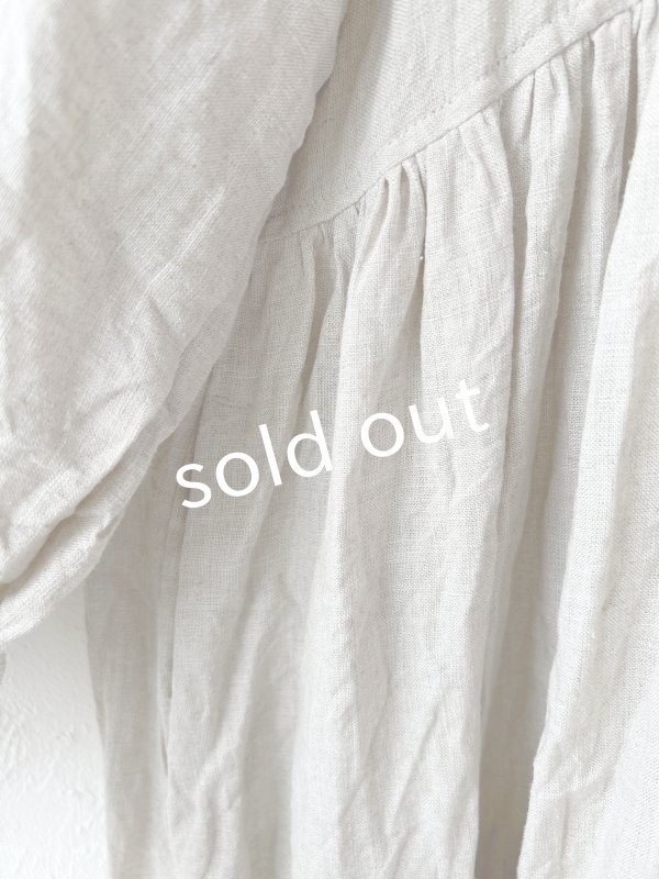 画像6: MARCHE' DE SOEUR／オランダリネン ギャザーワンピース・生成り (6)