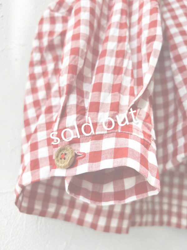画像5: MARCHE' DE SOEUR／フローフリルブラウス・赤ギンガム (5)
