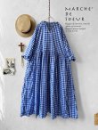 画像2: MARCHE' DE SOEUR／スキッパーギャザーワンピース・青ギンガム (2)
